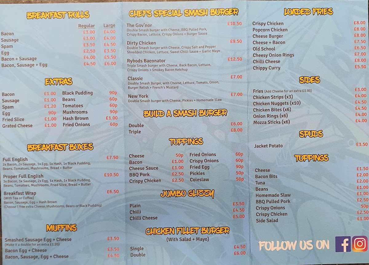 Just Good Food menu board