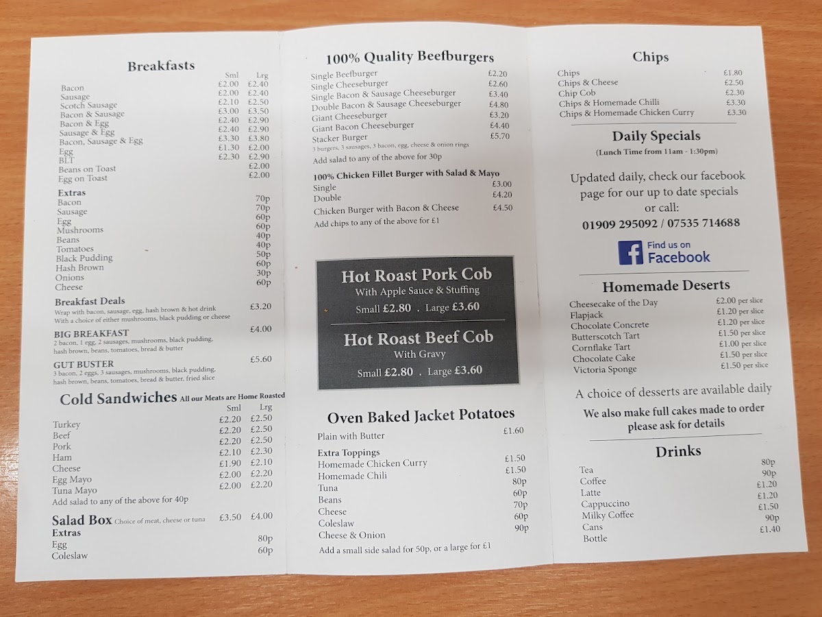 Just Good Food menu board