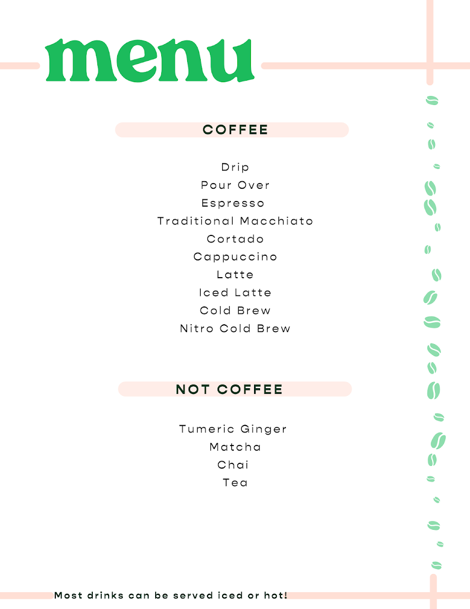 Sound Coffee menu board