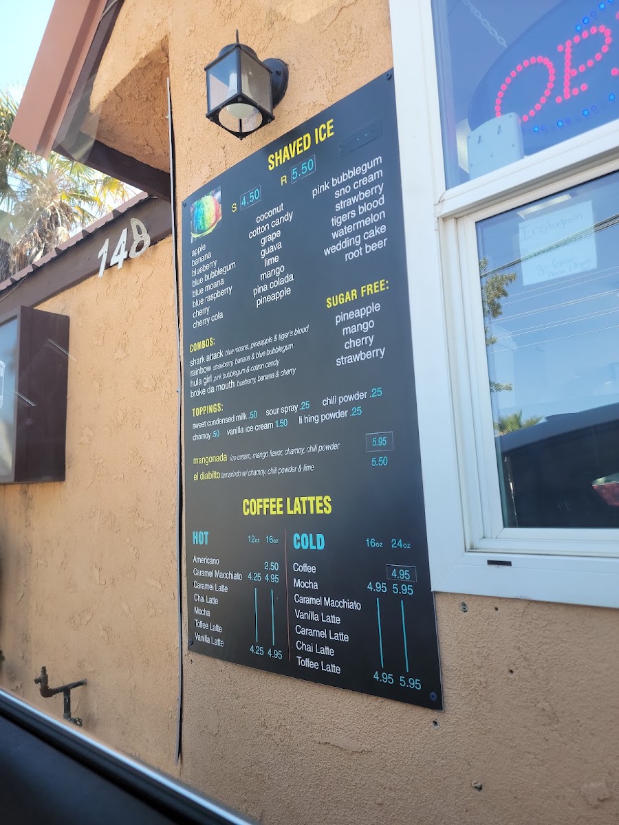 Drink Station Boba, Coffee, & Shaved Ice menu board