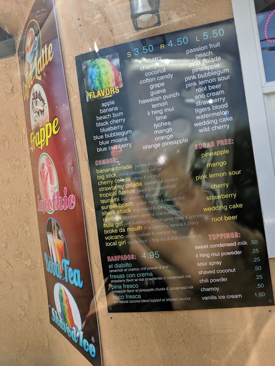 Drink Station Boba, Coffee, & Shaved Ice menu board