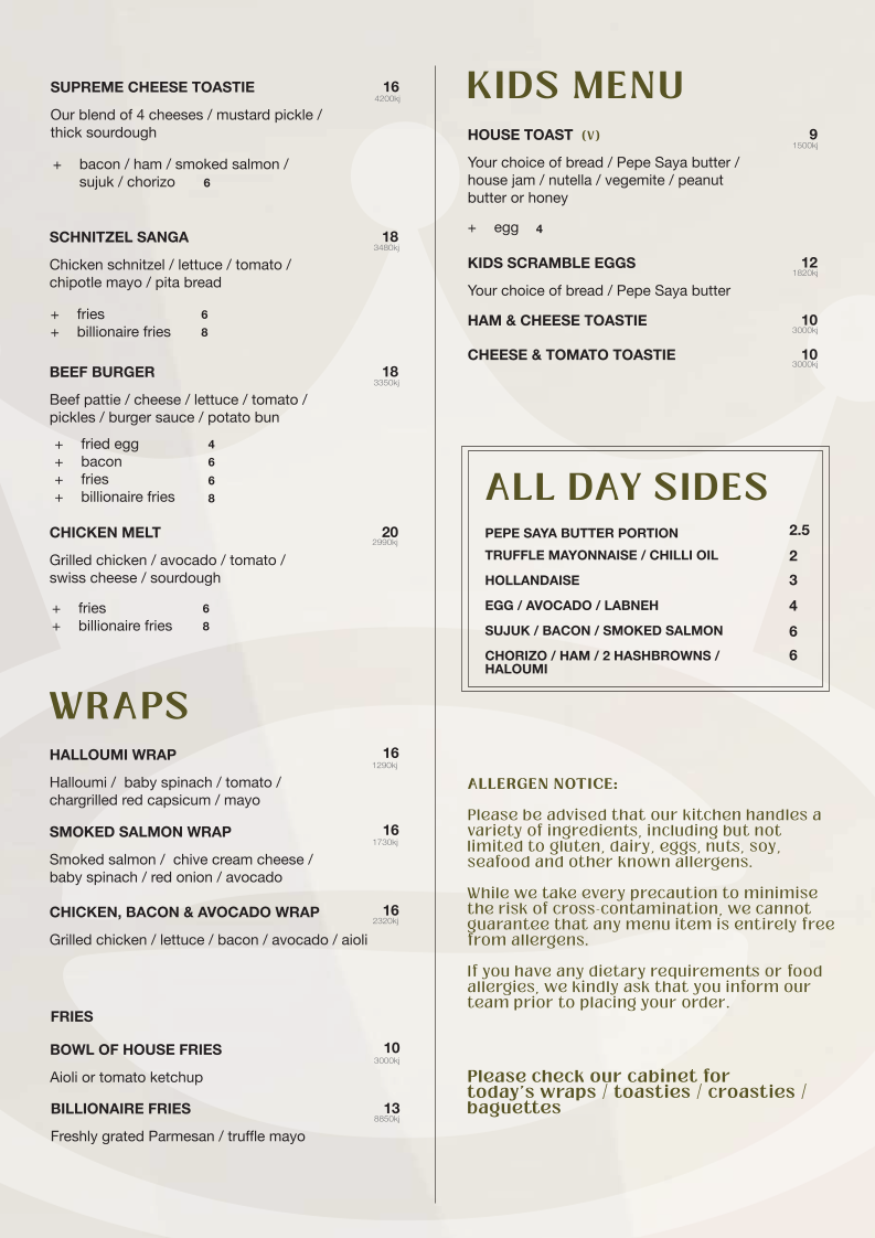 The Coffee Emporium Liverpool menu board