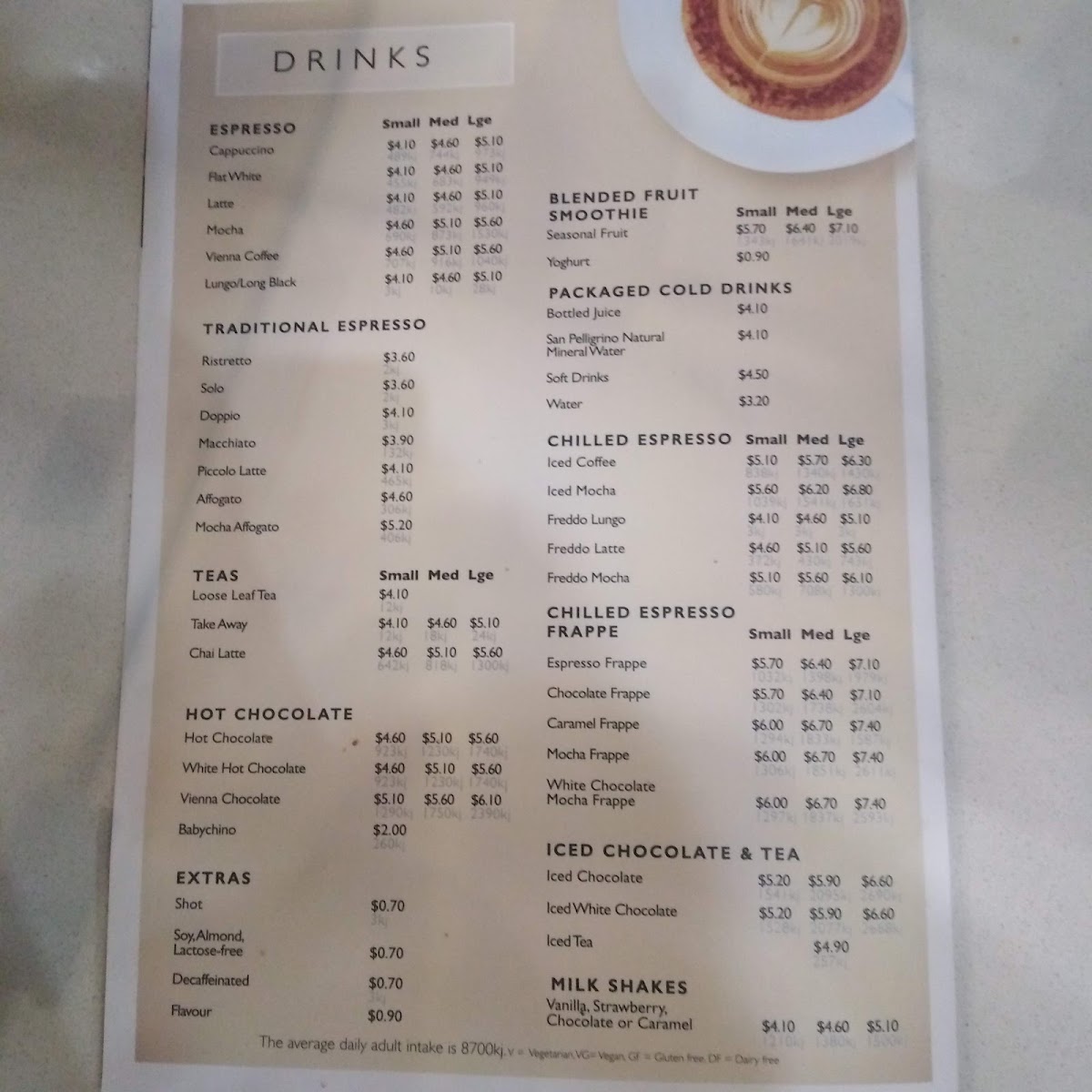 The Coffee Emporium Liverpool menu board