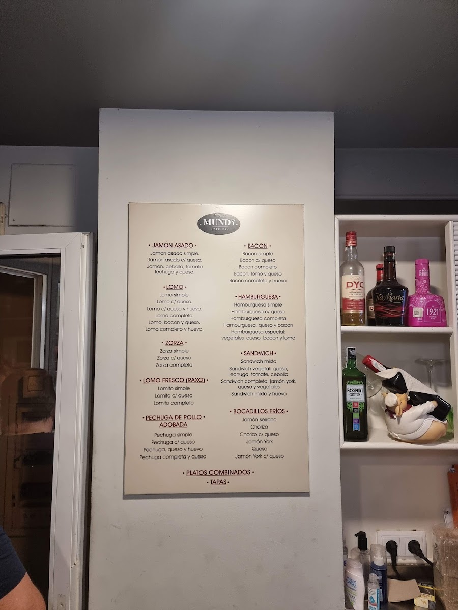 Café Mundy menu board