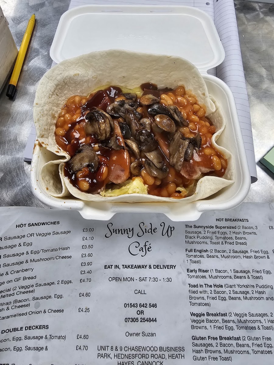 Sunny Side Up Cafe menu board