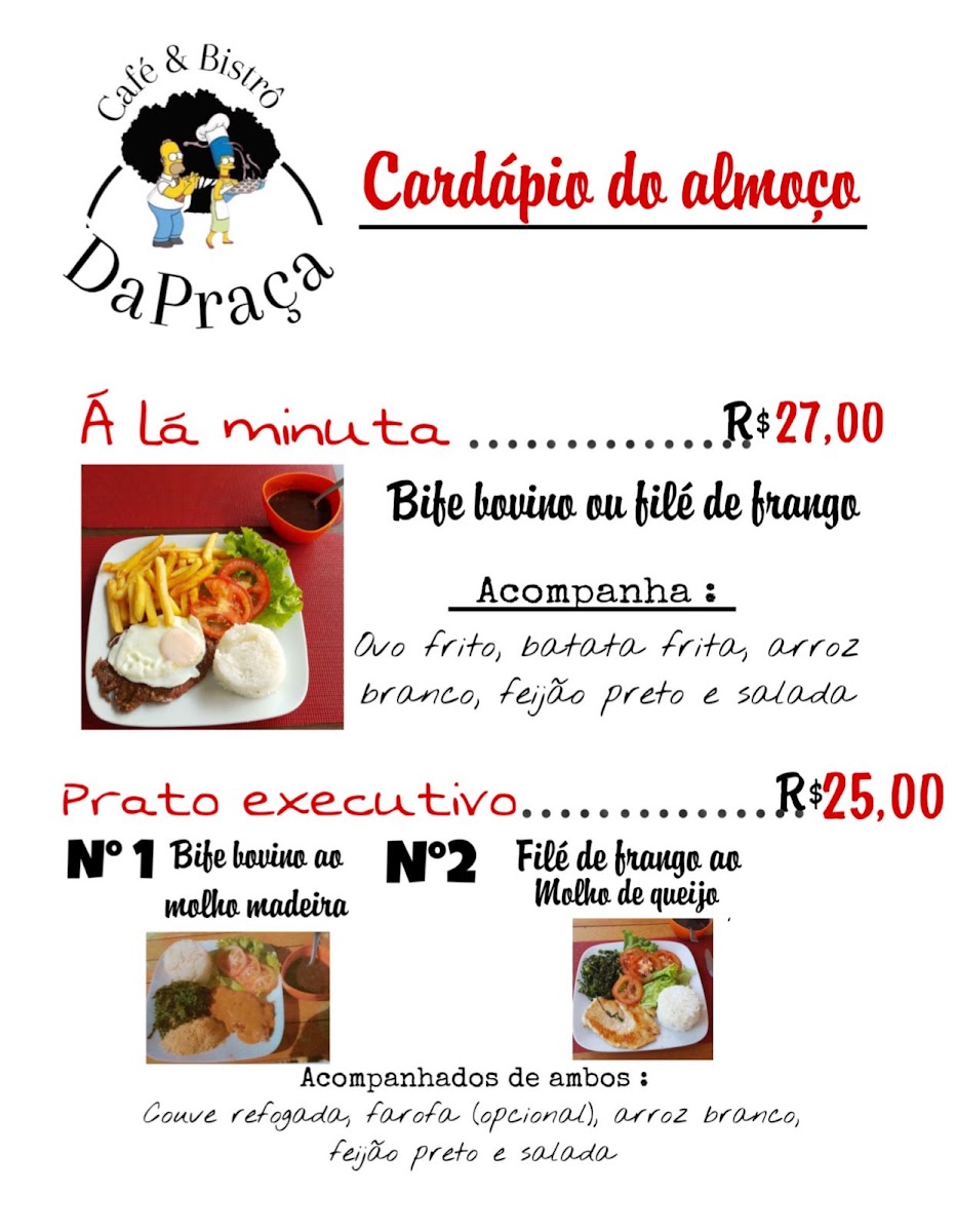 Café & Bistrô Dapraça menu board