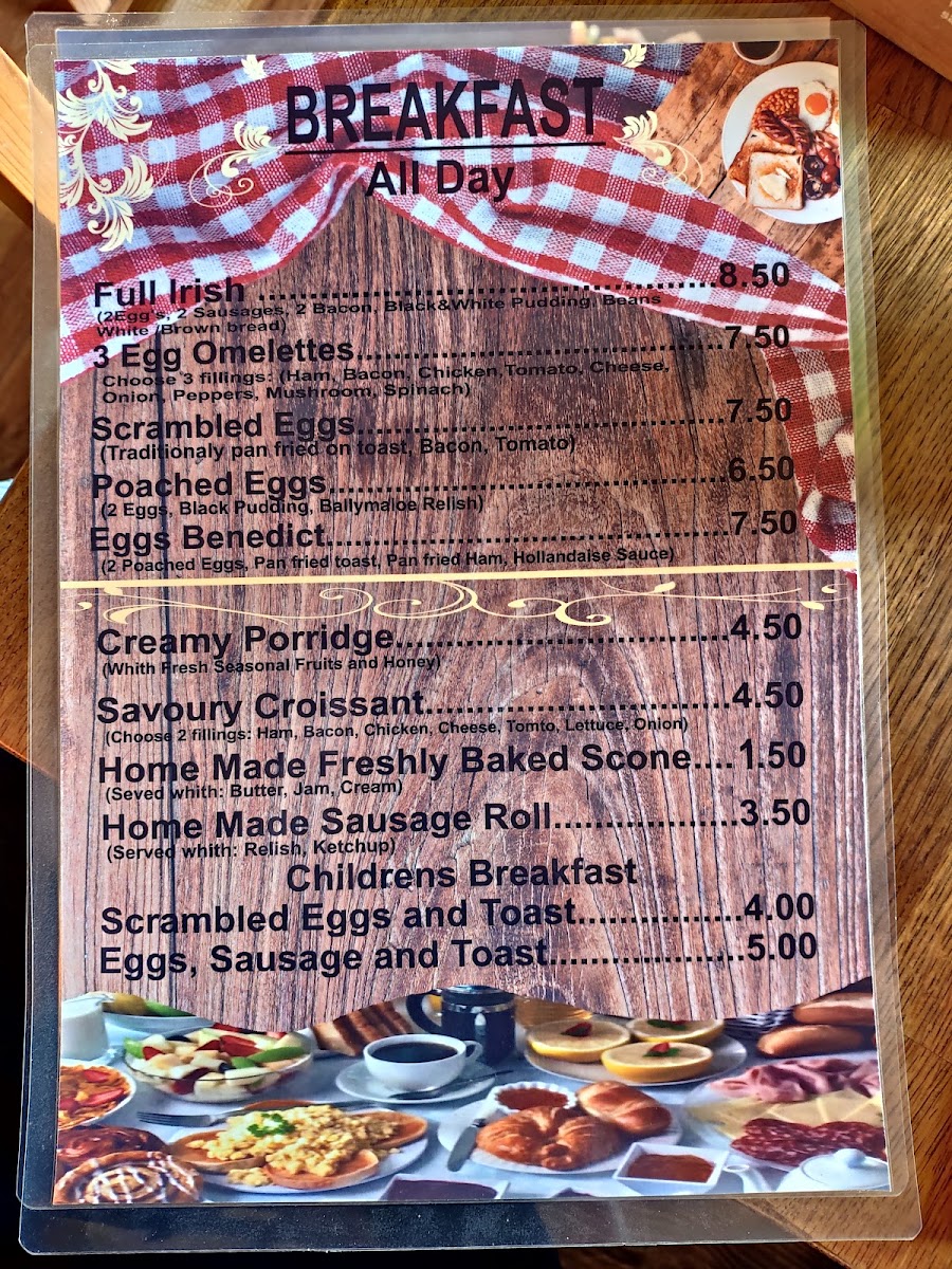 Delice Bakery and Coffee shop menu board
