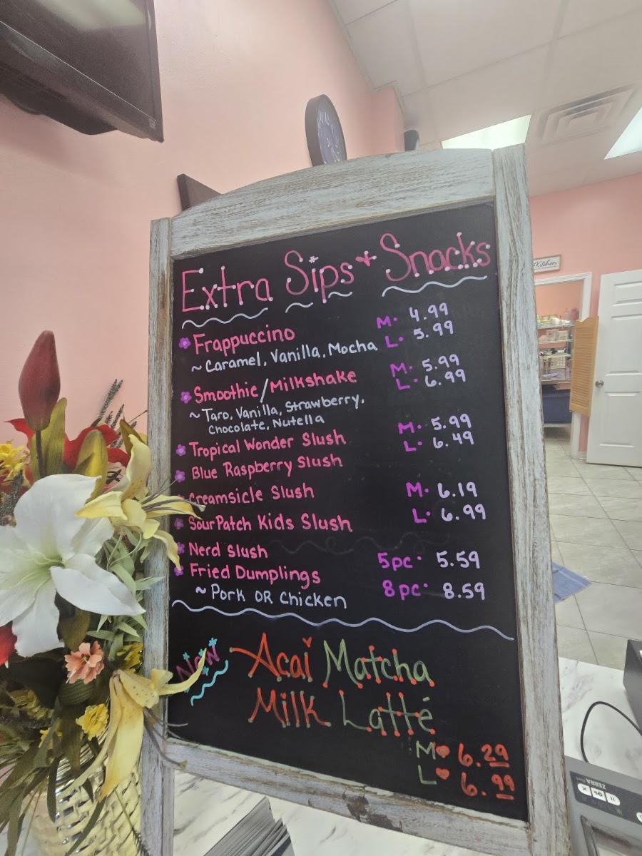 Tealicious Boba menu board