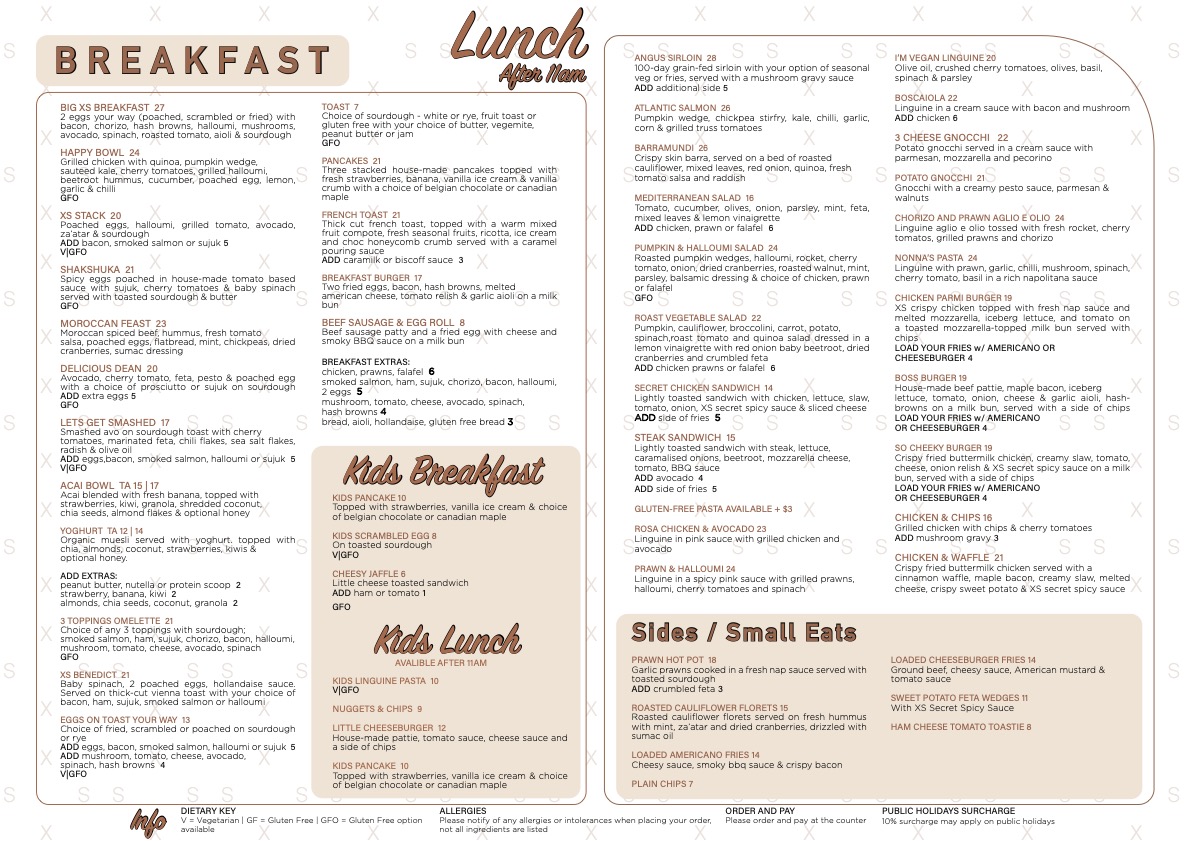 XS Espresso Rosemeadow menu board