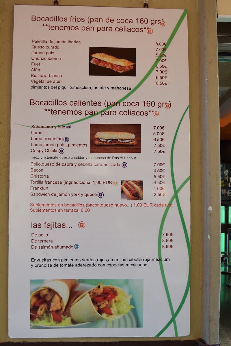 Cafeteria La Font del Gall menu board
