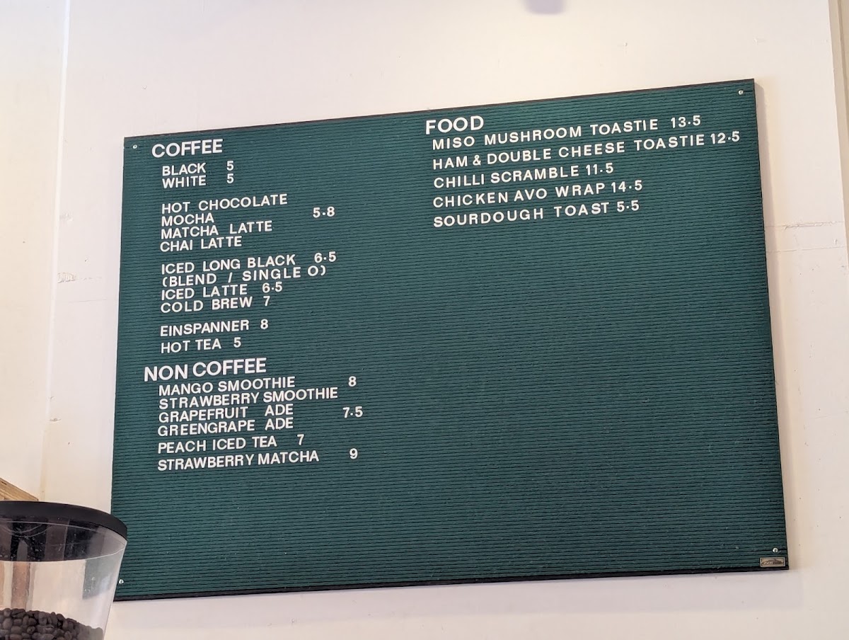 Play Coffee - Lidcombe menu board