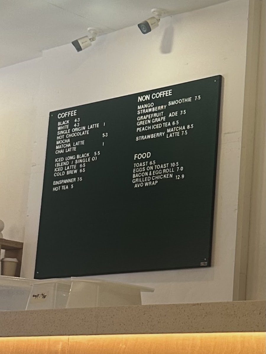 Play Coffee - Lidcombe menu board
