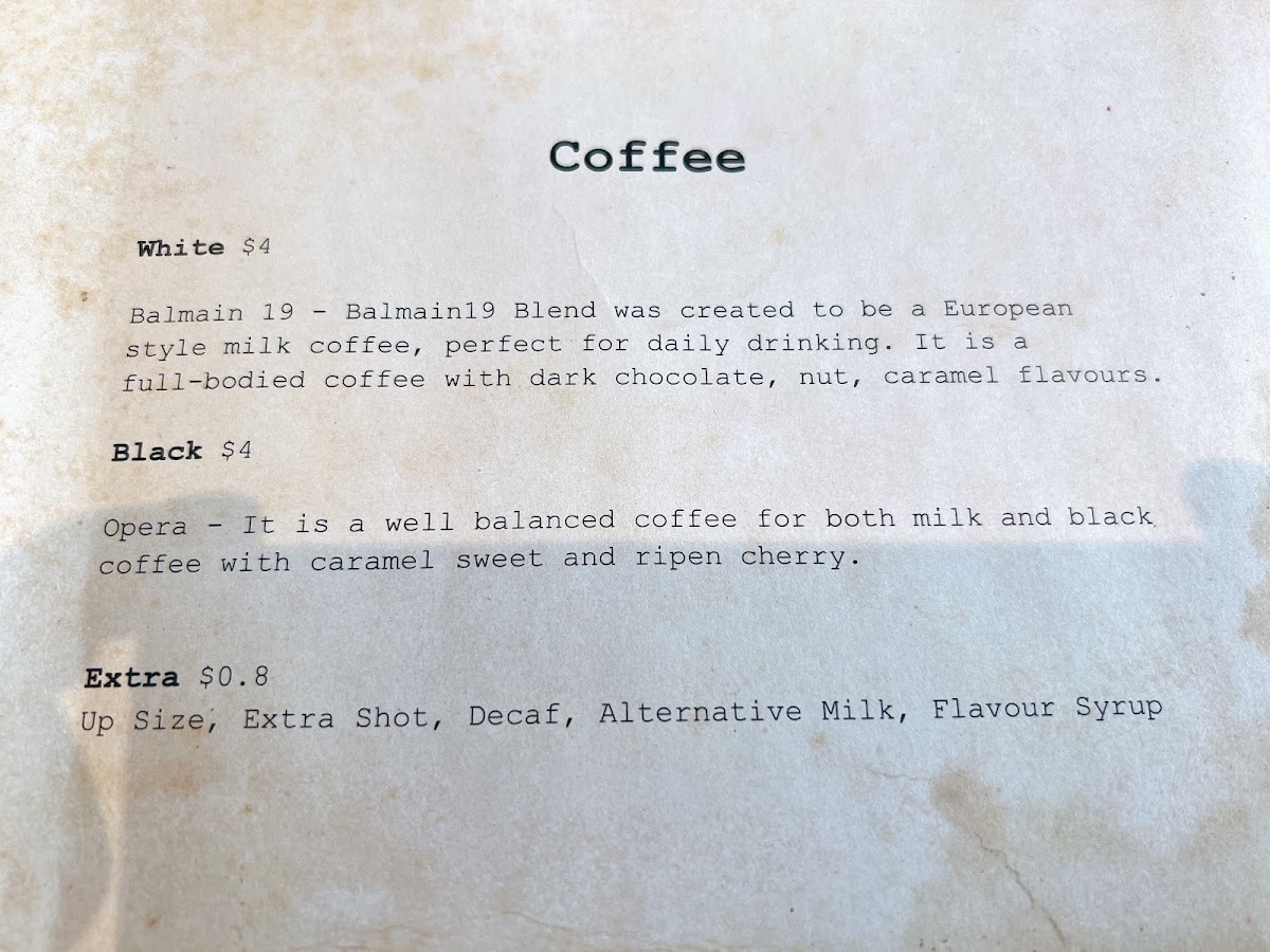 Play Coffee - Lidcombe menu board