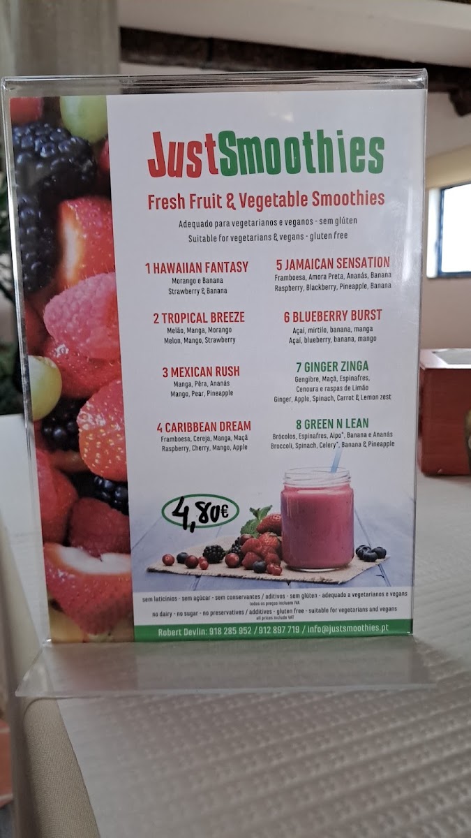 Snack-Bar, Cafetaria O Planalto da Fóia menu board
