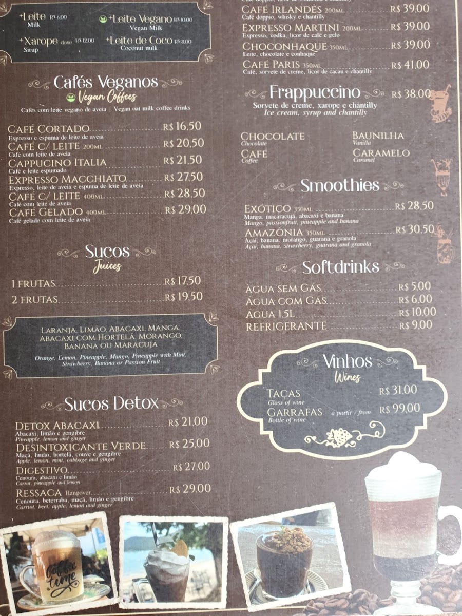 Ateliê Cafeteria menu board