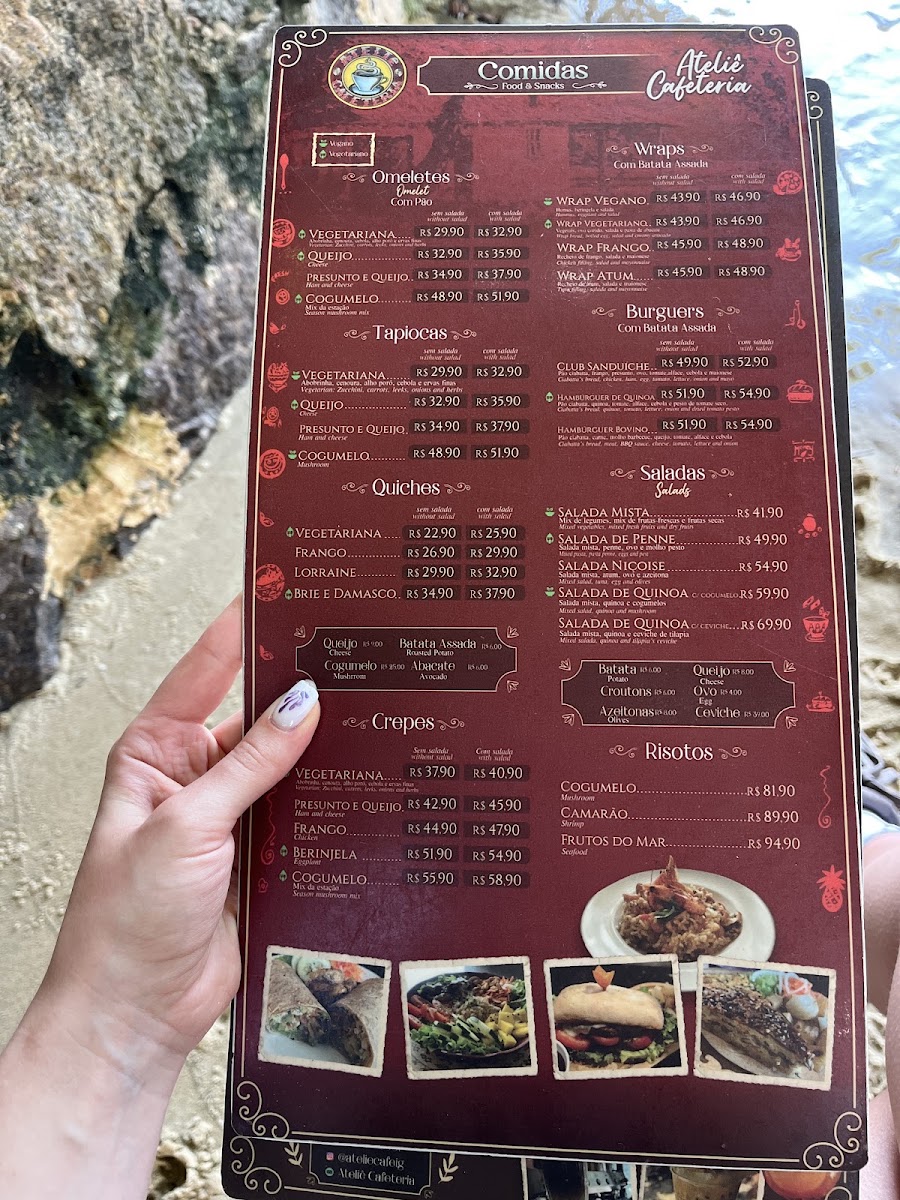 Ateliê Cafeteria menu board