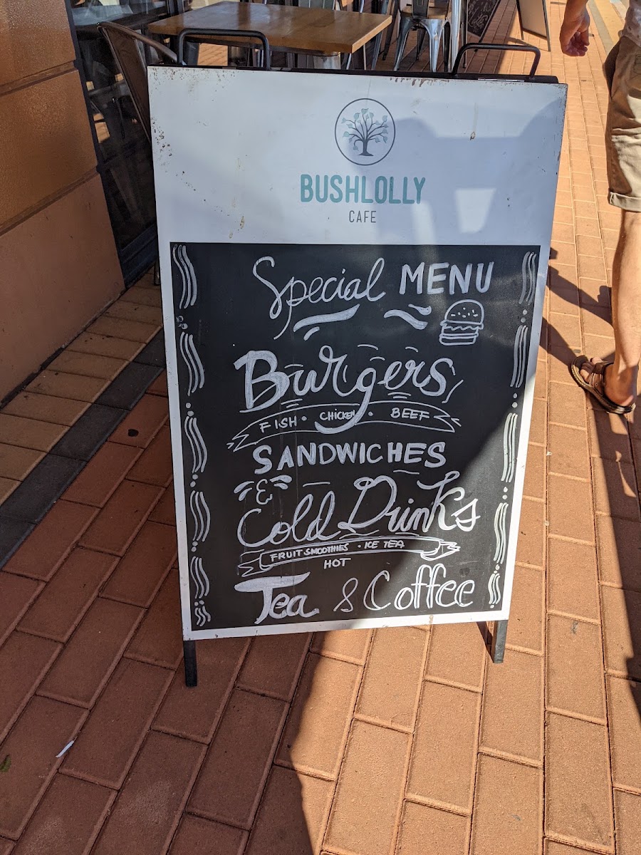 Bushlolly Cafe menu board