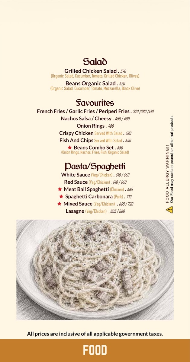 Himalayan Beans Brew menu board
