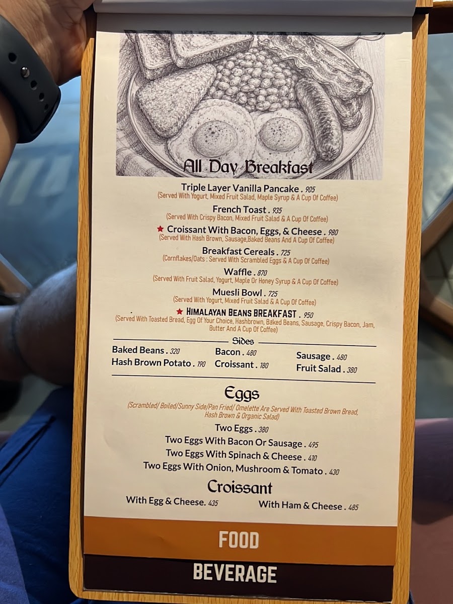 Himalayan Beans Brew menu board