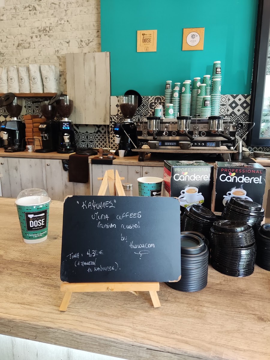Golden Dose menu board