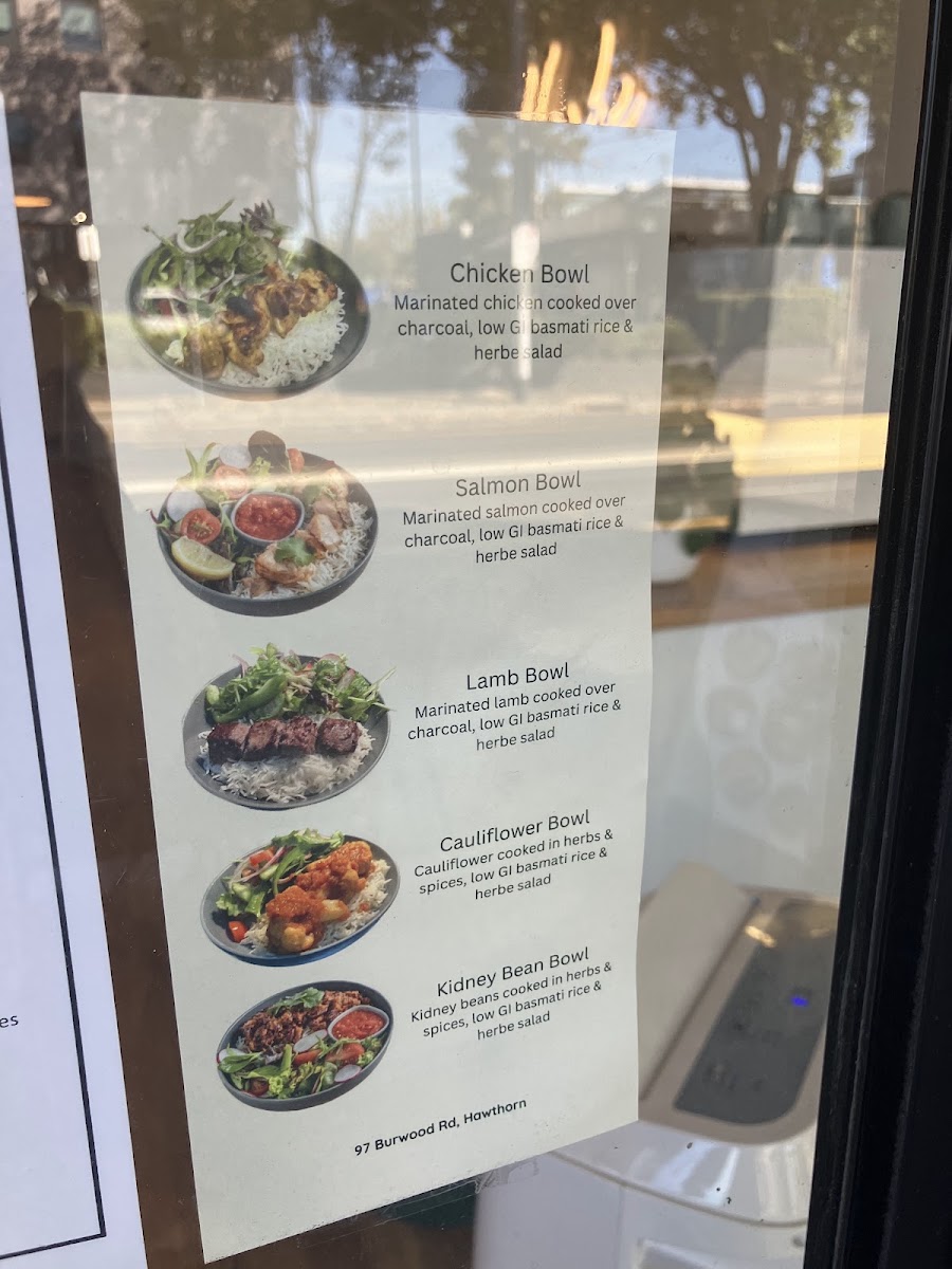 Herbe Cafe menu board