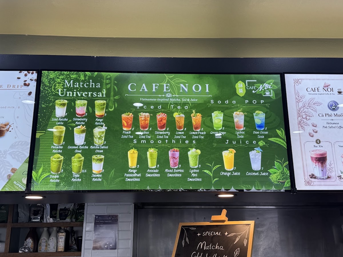 Cafe Noi menu board
