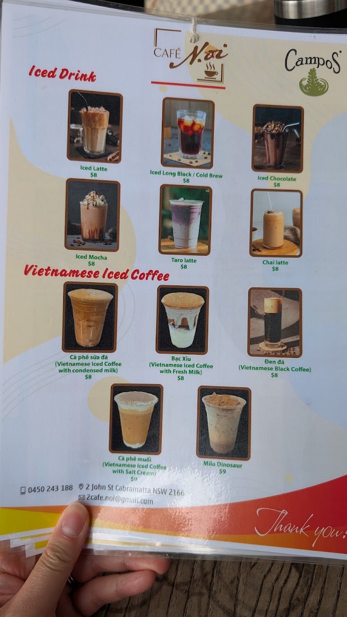 Cafe Noi menu board