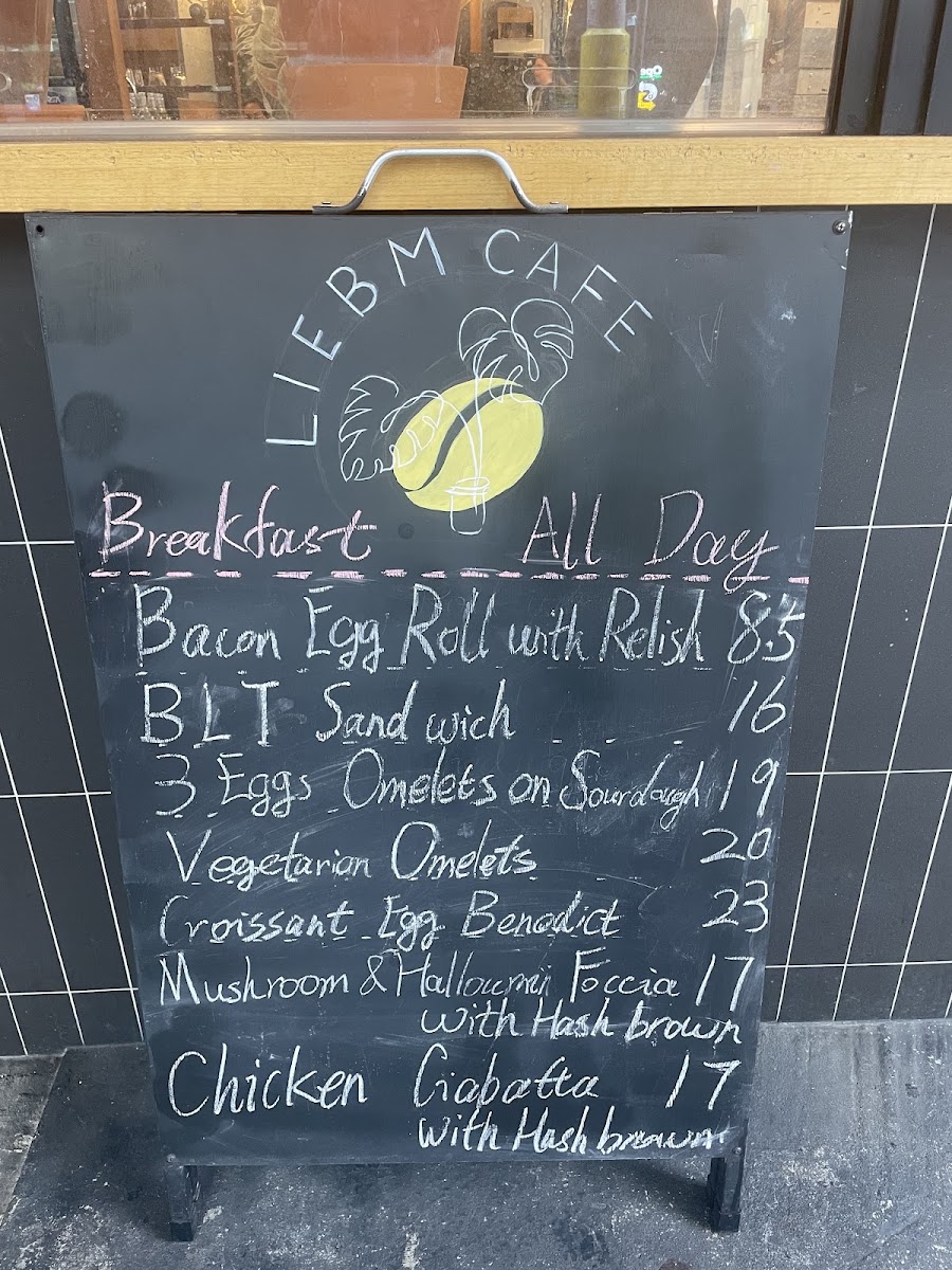 Cafe Liebm menu board