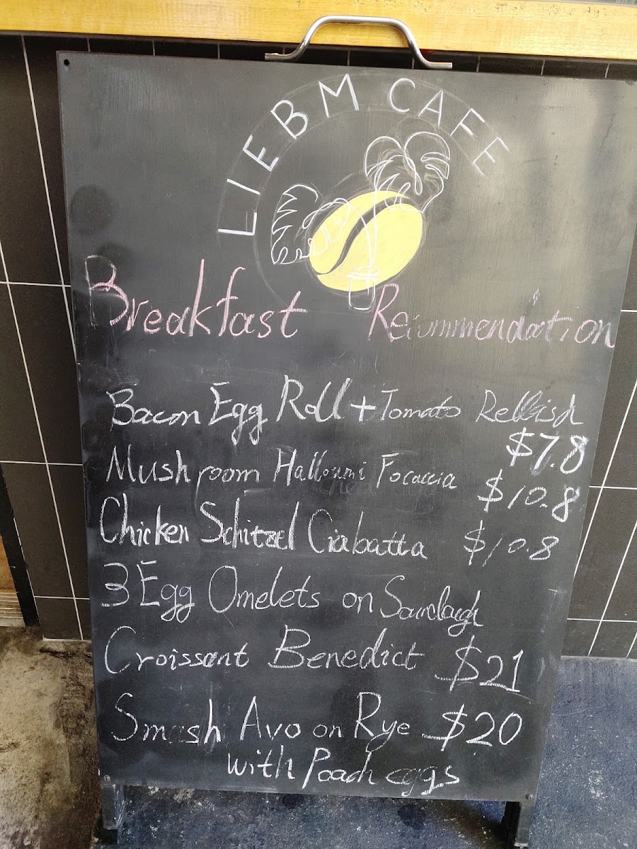 Cafe Liebm menu board