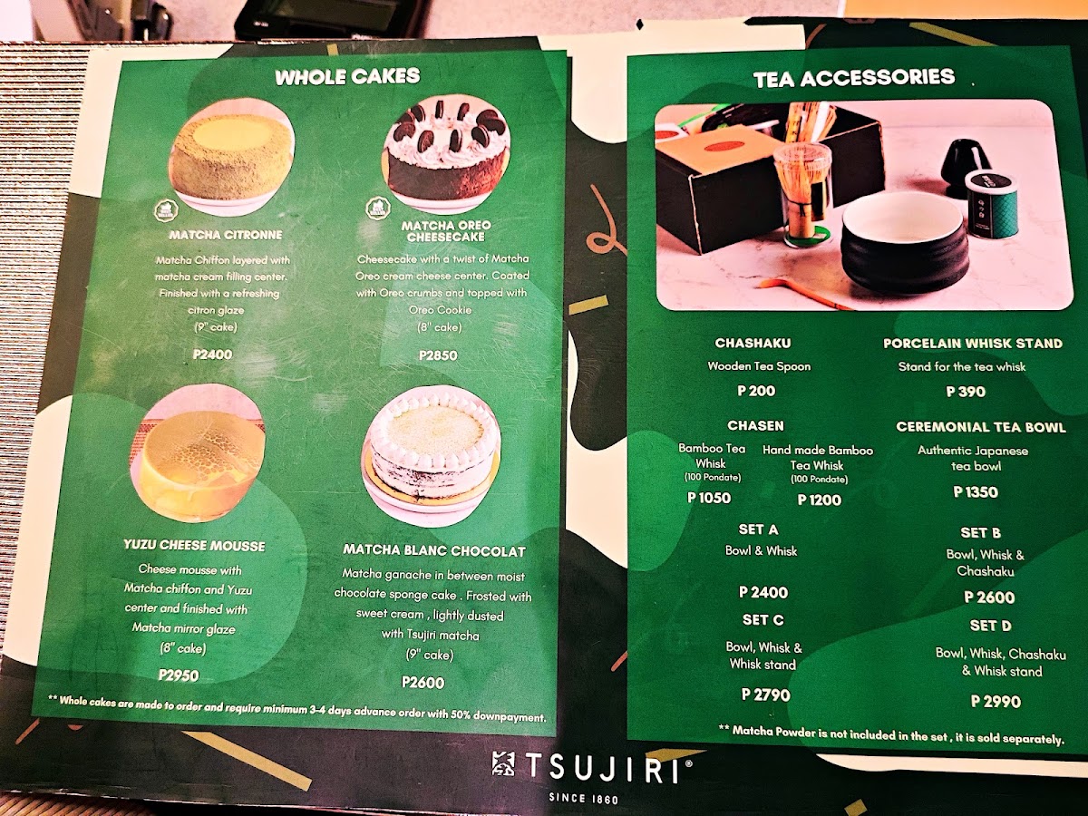 Tsujiri menu board