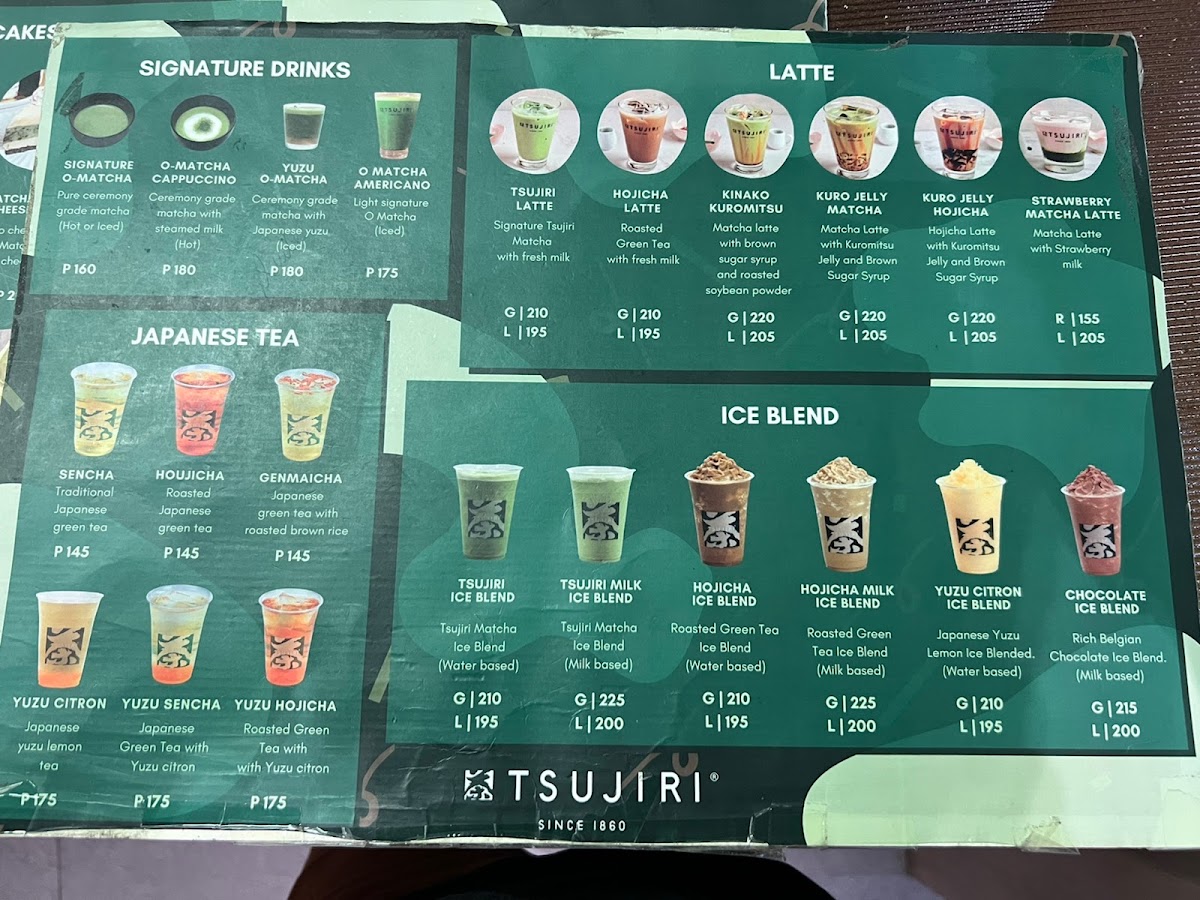 Tsujiri menu board