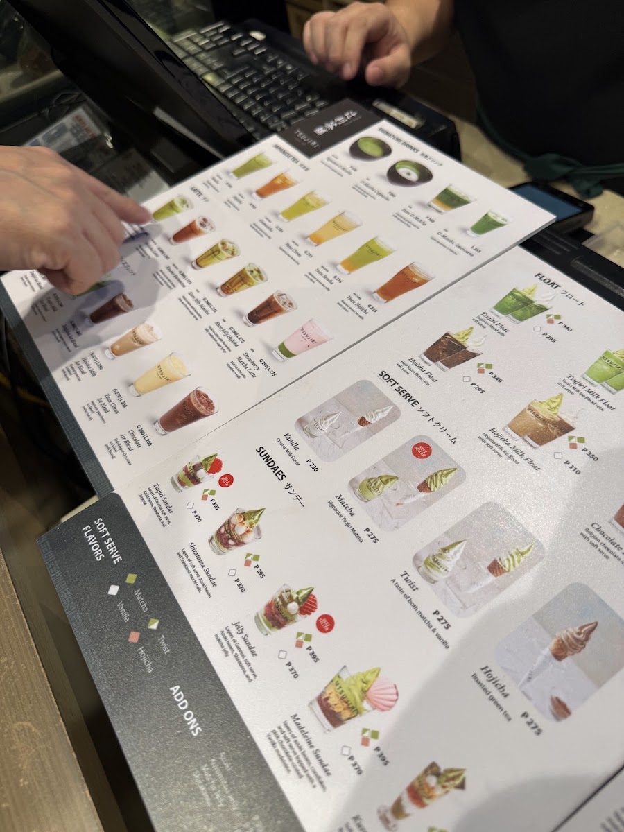 Tsujiri menu board