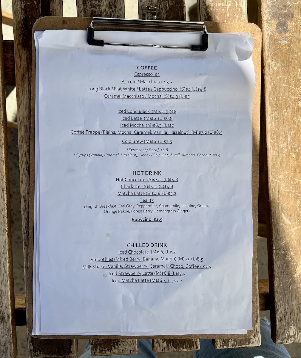 Dabang Coffee House menu board