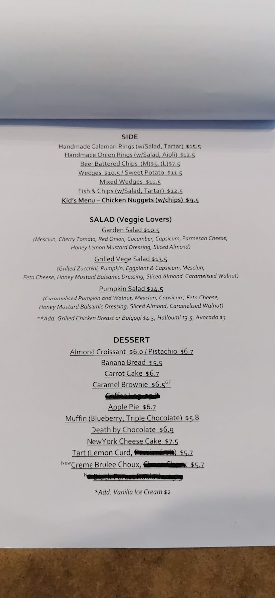 Dabang Coffee House menu board