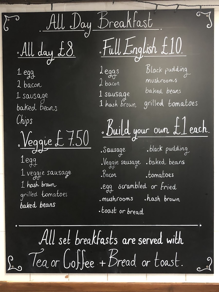 Peter's Snack Bar menu board