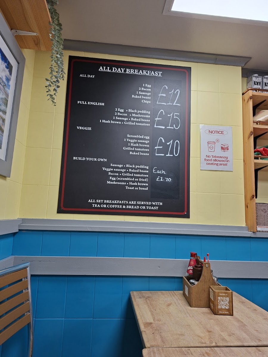 Peter's Snack Bar menu board