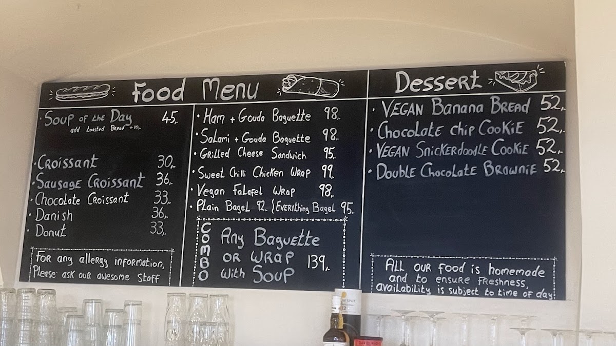Cafe des Taxis menu board