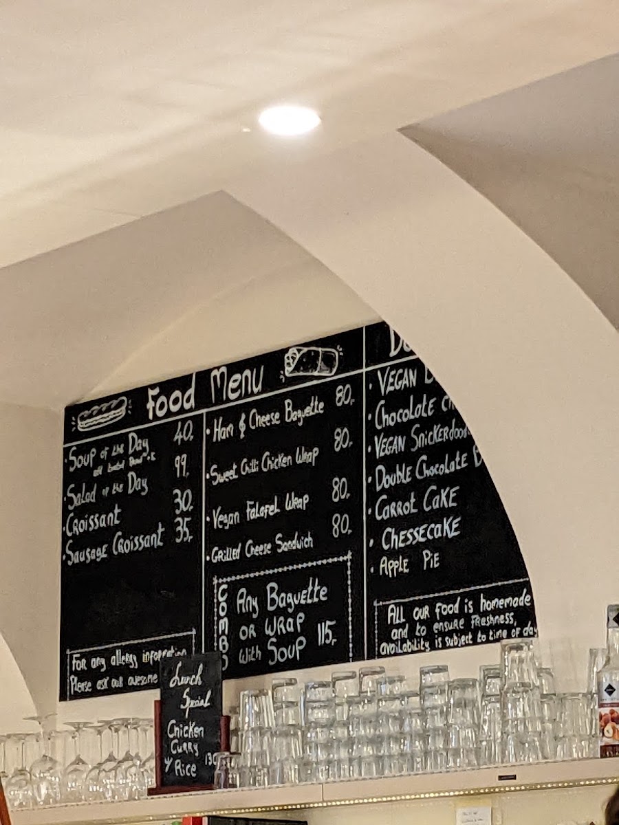 Cafe des Taxis menu board