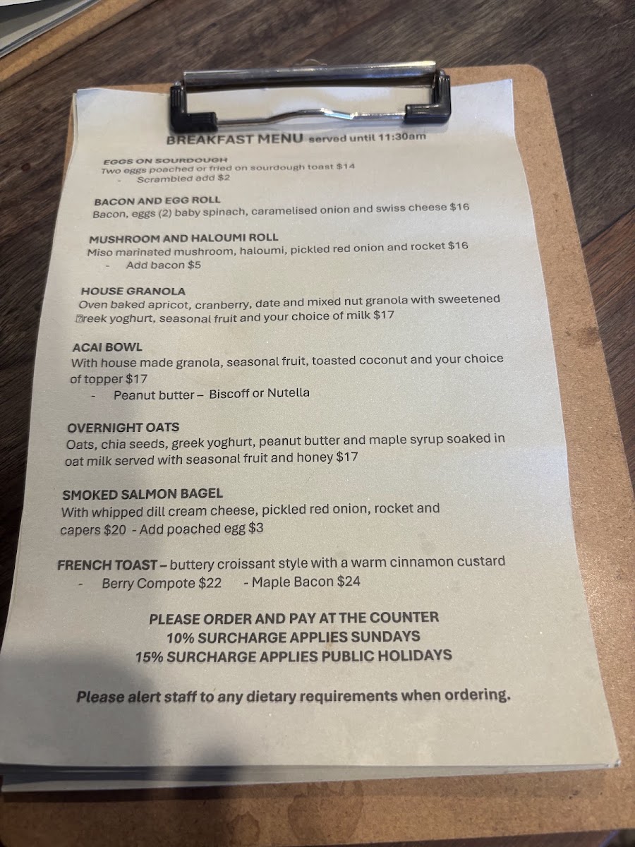 One Picket Fence menu board