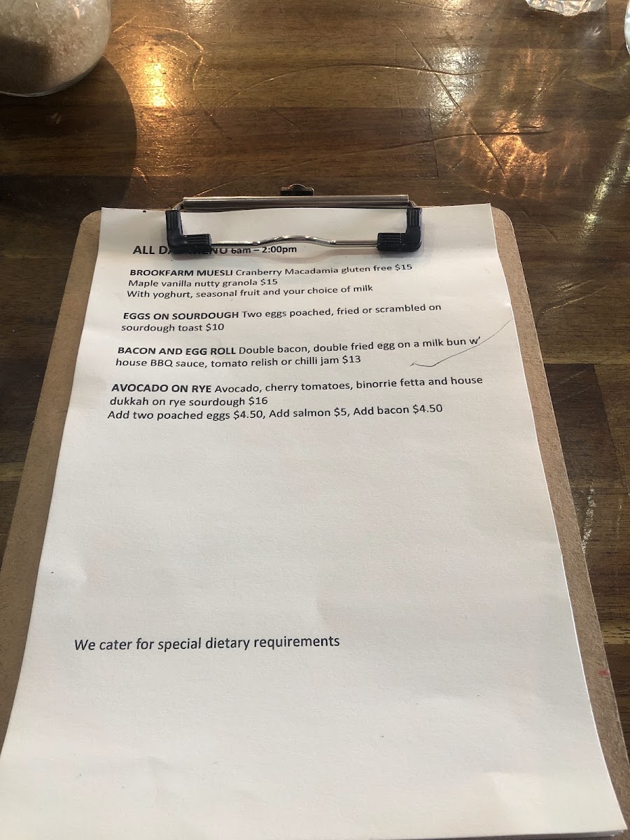 One Picket Fence menu board