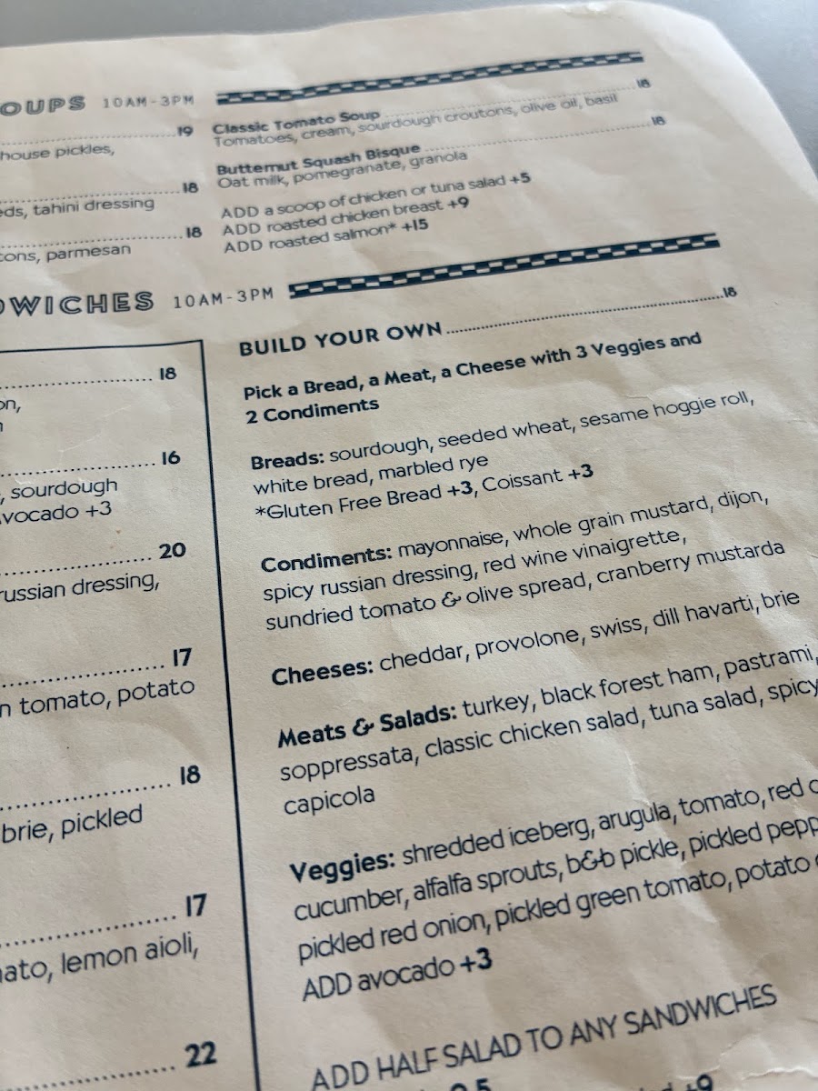 Swedish Hill at Aspen Art Museum menu board