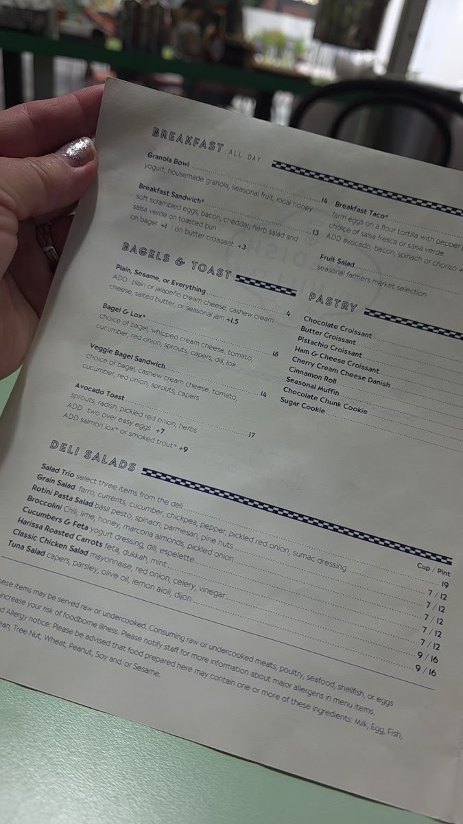 Swedish Hill at Aspen Art Museum menu board