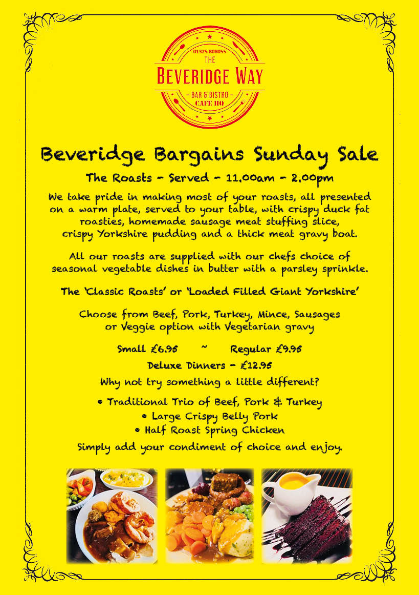 Cafe HQ Newton Aycliffe menu board
