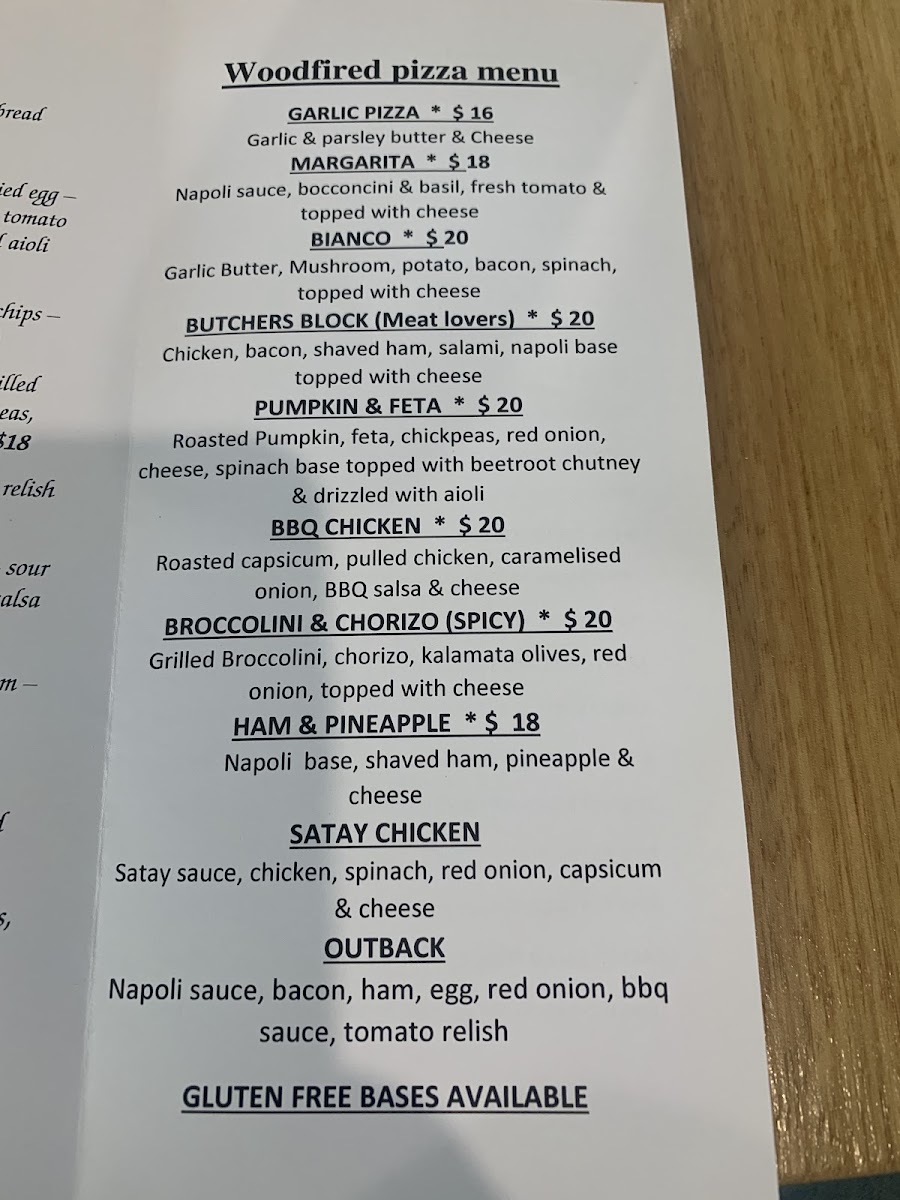 The Food Store menu board