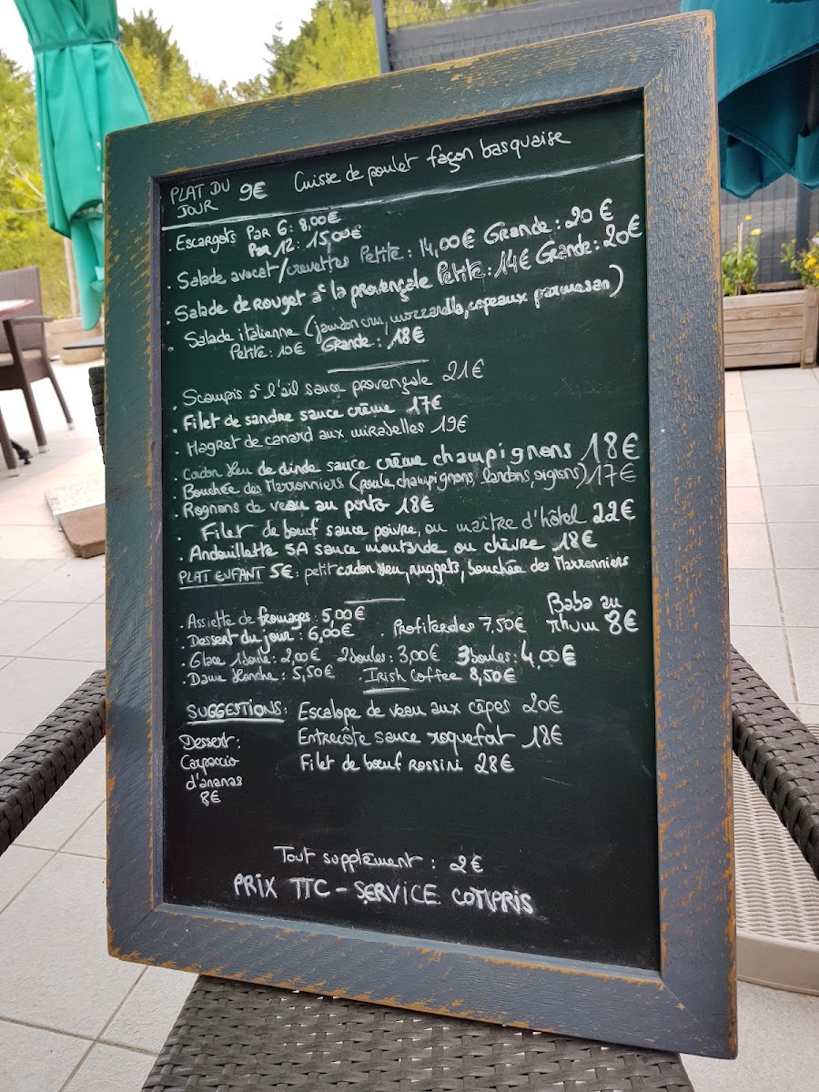 Café Restaurant des 2 Marronniers malling menu board
