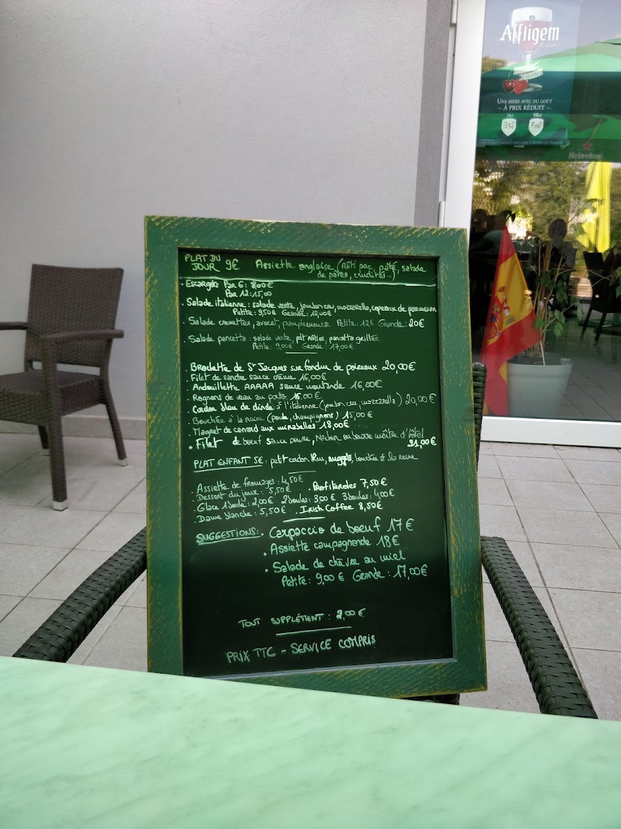 Café Restaurant des 2 Marronniers malling menu board