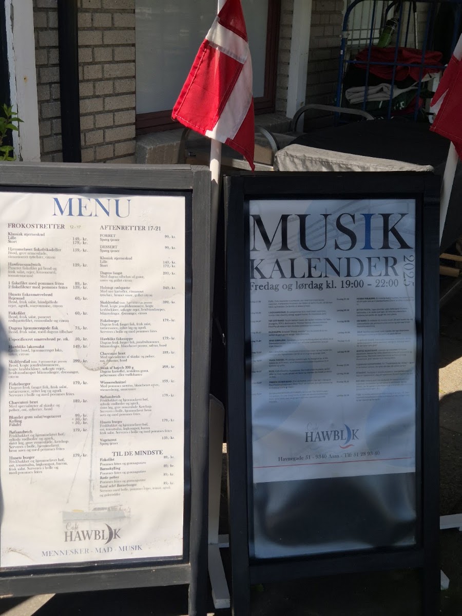 Café Hawblik menu board