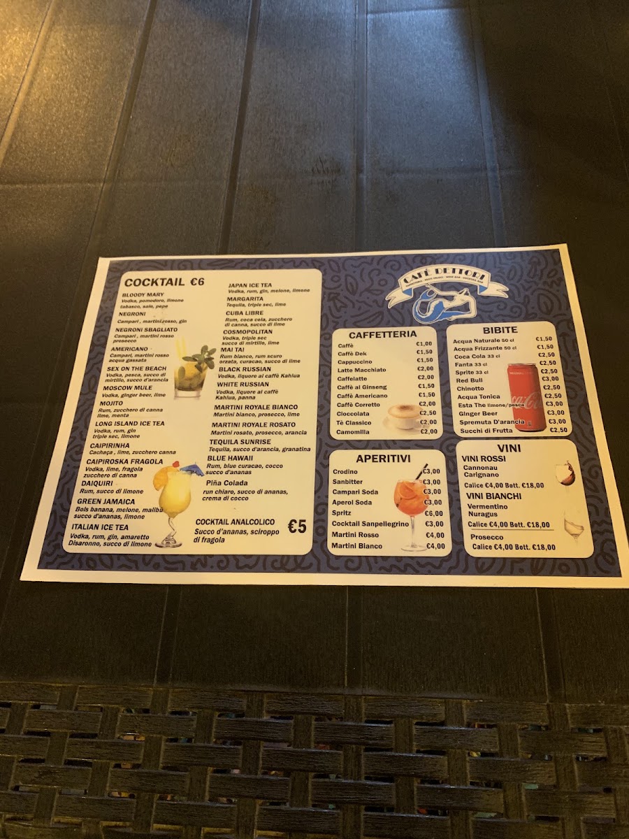 Cafè Dettori menu board