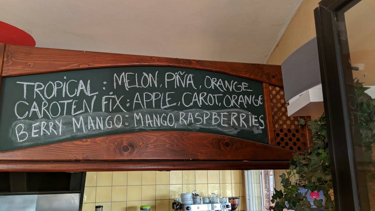 Bike Stop Cafe menu board