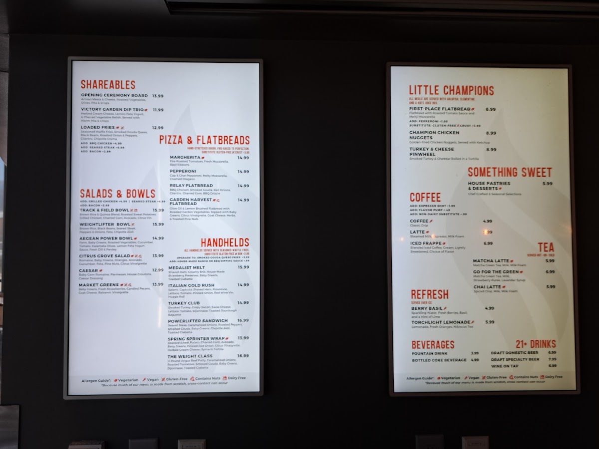 Flame Cafe menu board